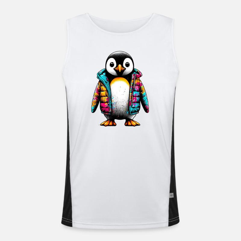 Penguin with jacket jacket - Men's Functional Contrast Tank Top - white/black