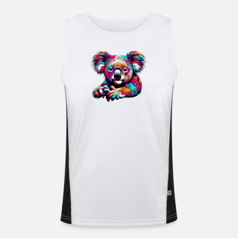 Koala - Men's Functional Contrast Tank Top - white/black