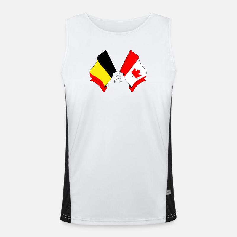 Drapeau de la Belgique, drapeau du Canada Débardeur respirant contrasté Homme 