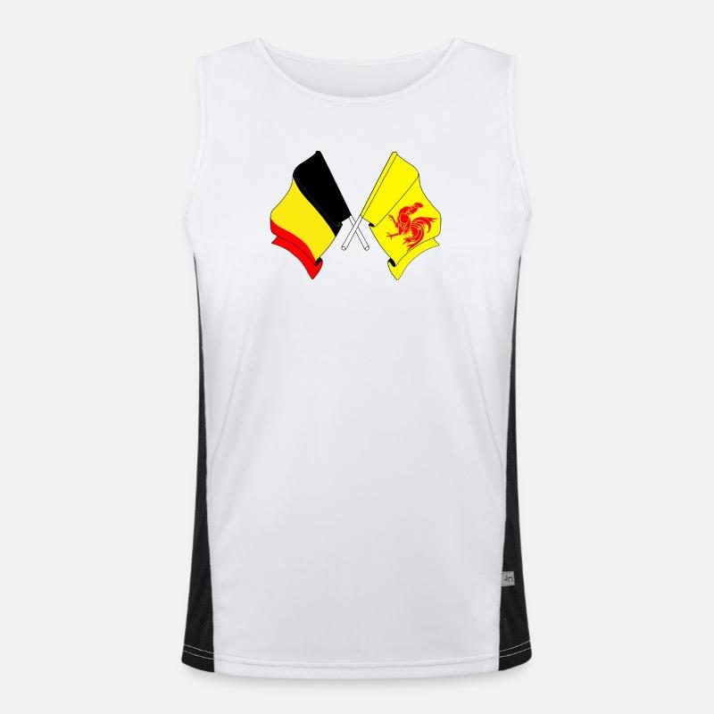 Drapeau de la Belgique, drapeau de la Wallonie Débardeur respirant contrasté Homme 