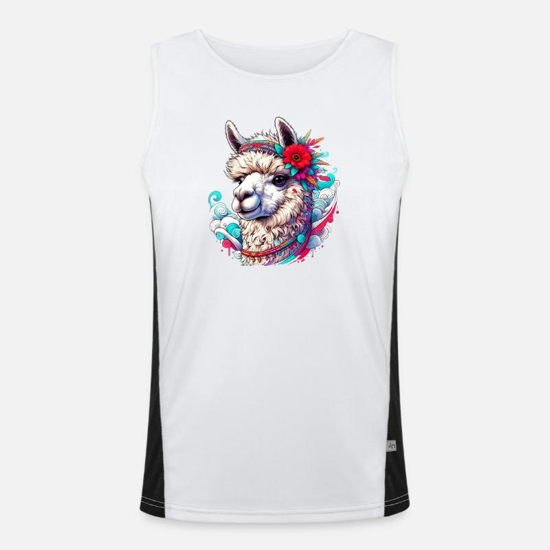Alpaca - Men's Functional Contrast Tank Top  - white/black