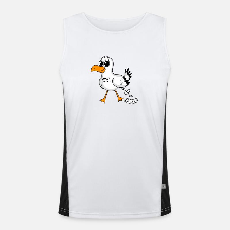 Möwe Lustig Motiv Funktionelles Kontrast-Tank Top für Männer 