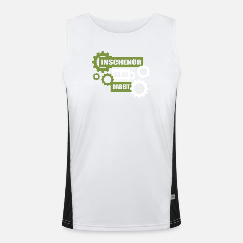 Inschenör ba da Oabeit, engineer at work Men's Functional Contrast Tank Top 