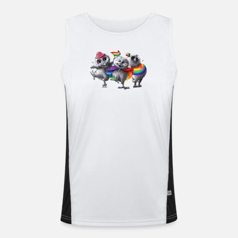 Happy Dancing Pride Owls Men's Functional Contrast Tank Top 