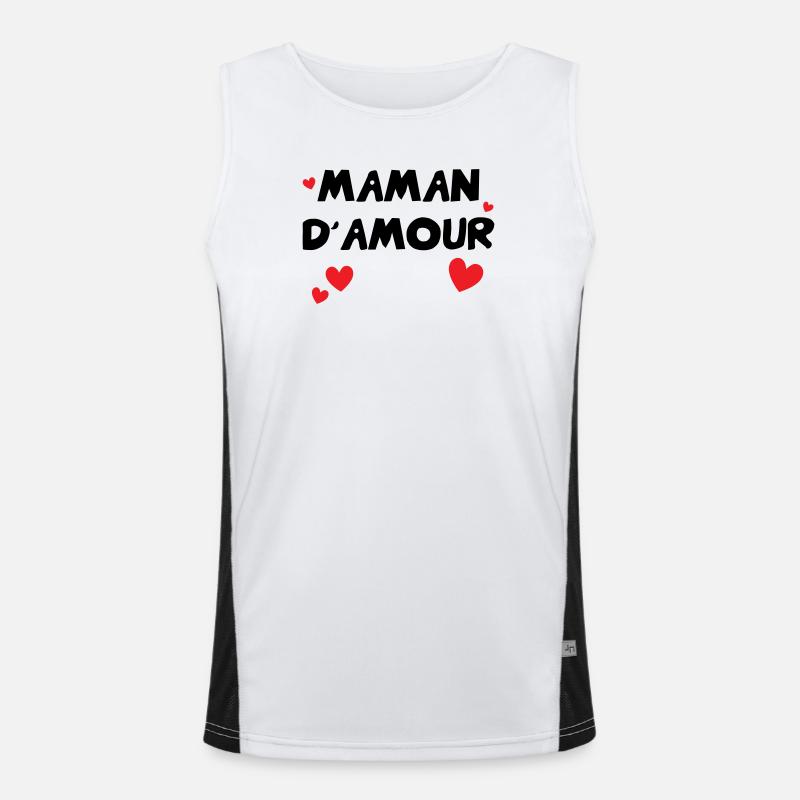Maman d'Amour - Muttertag Funktionelles Kontrast-Tank Top für Männer 