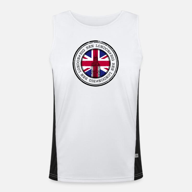 Union Jack Big Ben Stamp Men's Functional Contrast Tank Top 
