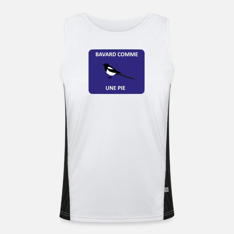 Chatty as a magpie Men's Functional Contrast Tank Top 