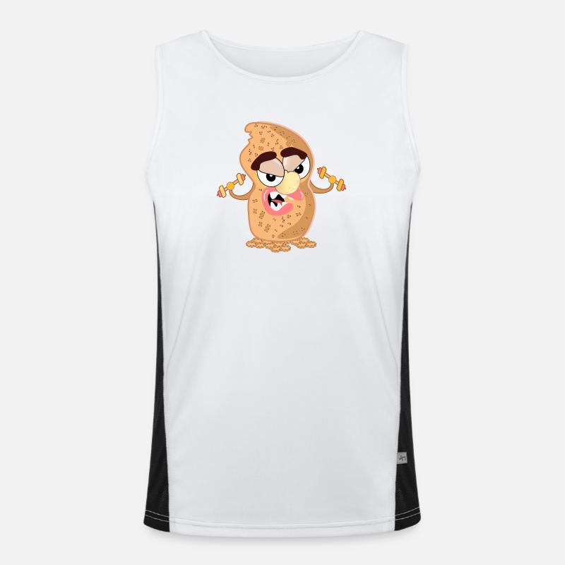 BICEPS STRENGTH TRAINING PEANUTS Men's Functional Contrast Tank Top 