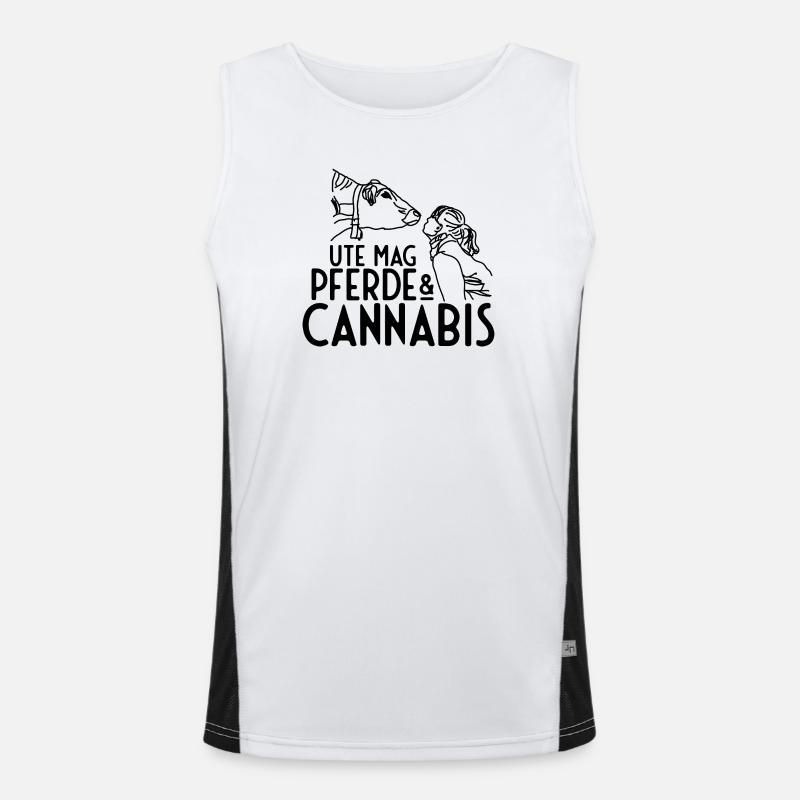 Canabis Hanf Kiffen Funktionelles Kontrast-Tank Top für Männer 