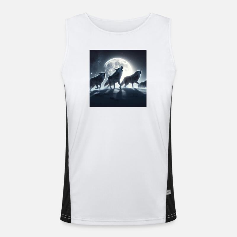 Das Heulen der Wölfe Funktionelles Kontrast-Tank Top für Männer 