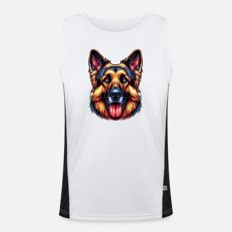 German Shepherd Dog Men's Functional Contrast Tank Top 