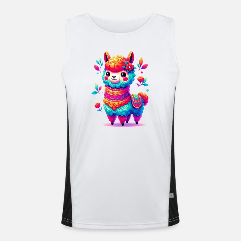 Alpaca - Men's Functional Contrast Tank Top  - white/black
