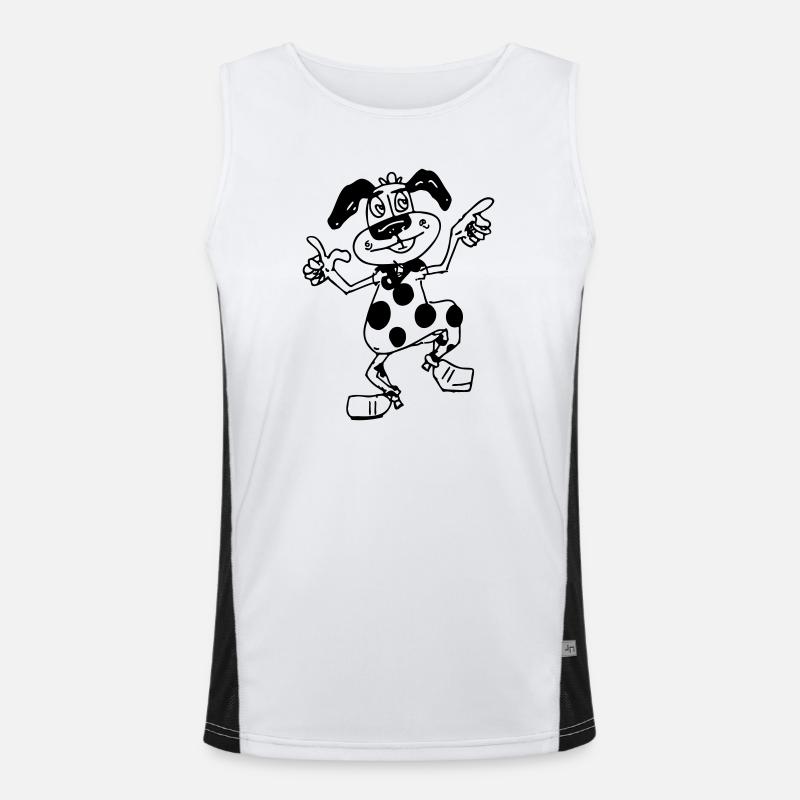Tanzender Hund Funktionelles Kontrast-Tank Top für Männer 
