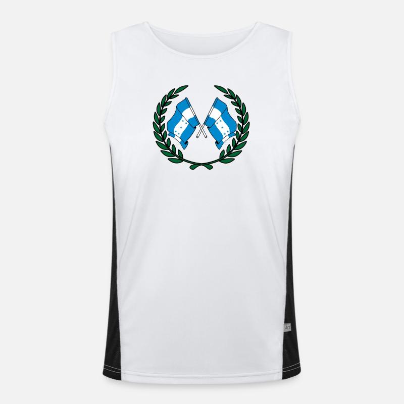 Drapeaux Honduras en couronne de laurier Débardeur respirant contrasté Homme 