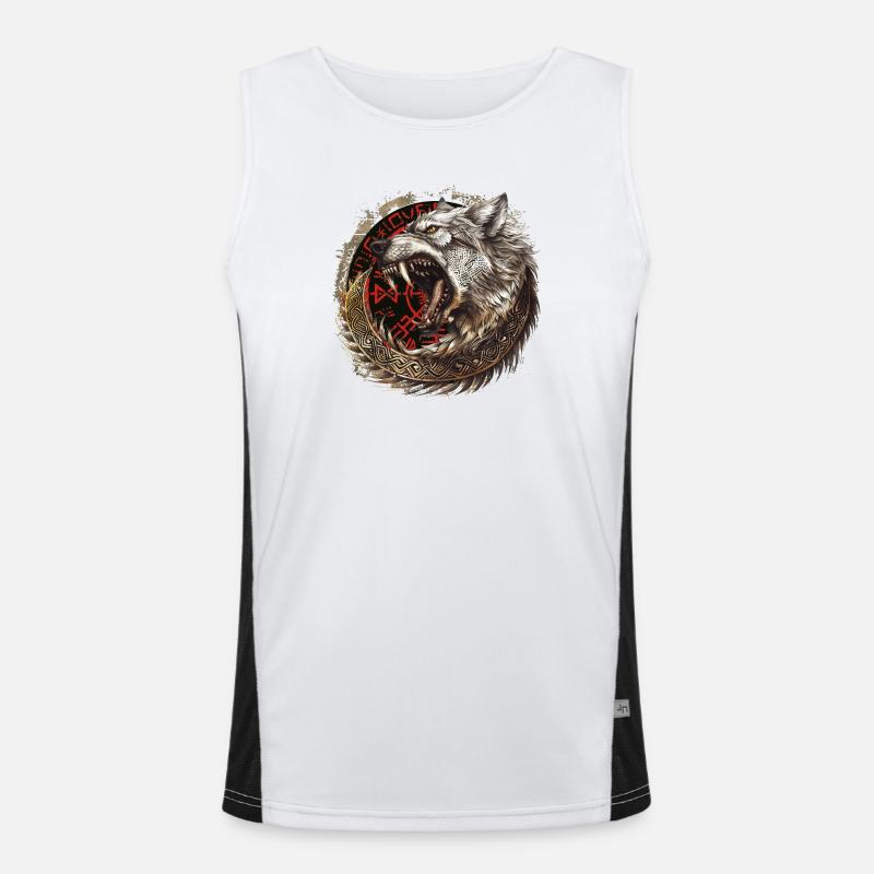 Viking Wolf Wolves Geri & Freki Valhalla d’Odin Débardeur respirant contrasté Homme 