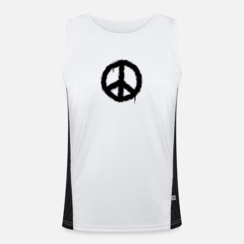 Peace-Zeichen / Graffiti / Spraypaint mit Drips Funktionelles Kontrast-Tank Top für Männer 