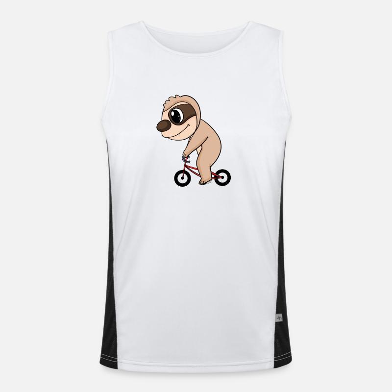 Sloth Bicycle - Men's Functional Contrast Tank Top  - white/black