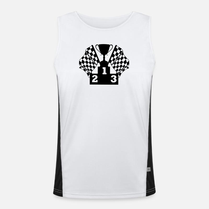 Podium du drapeau de la Coupe de course automobile Débardeur respirant contrasté Homme 