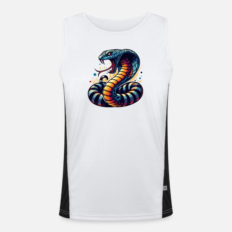 motif serpent Cobra dynamique et coloré Débardeur respirant contrasté Homme 