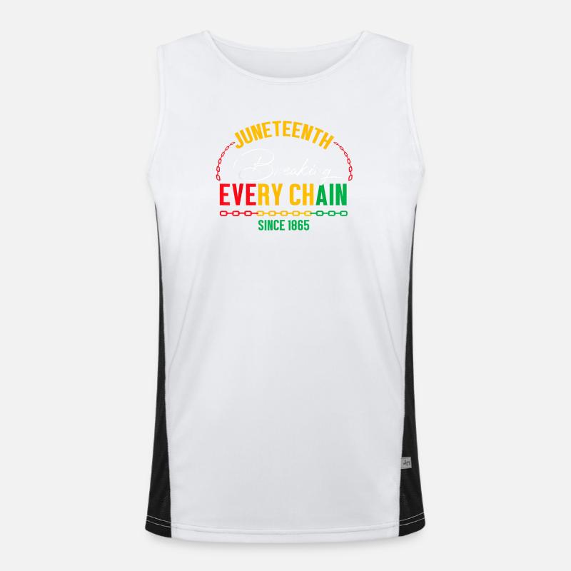 Breaking Every Chain Since 1865 Juneteenth Freedom Men's Functional Contrast Tank Top 