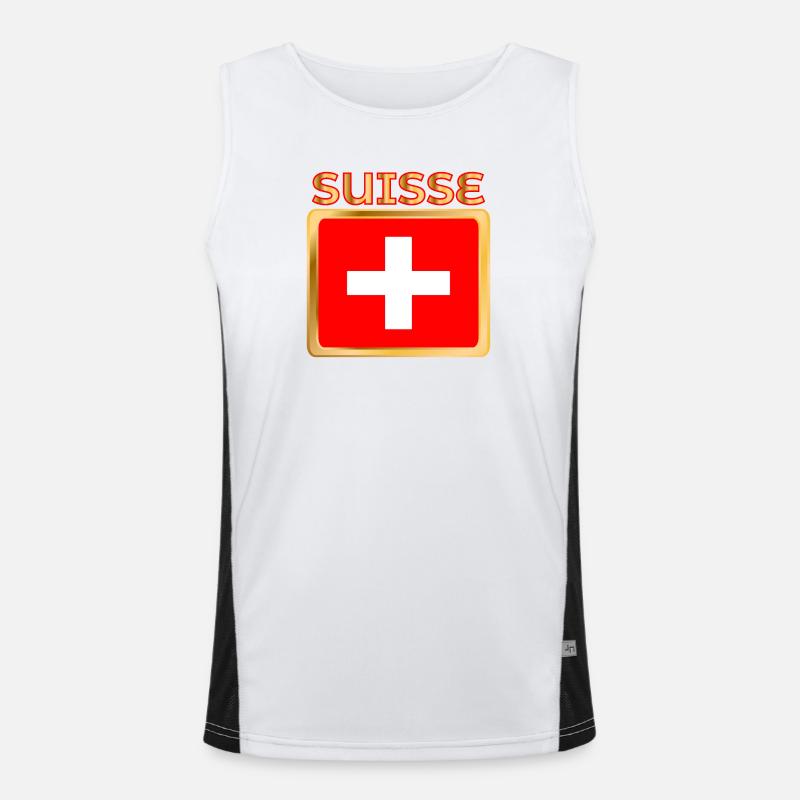 DRAPEAU SUISSE Débardeur respirant contrasté Homme 