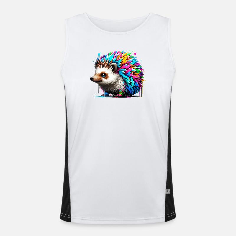 Hedgehog - Men's Functional Contrast Tank Top  - white/black