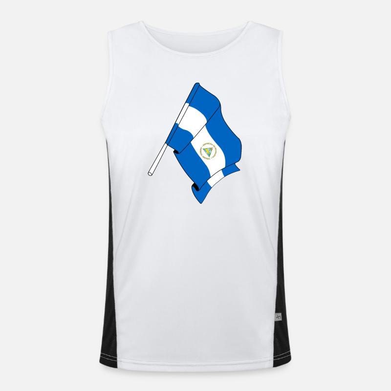 Flag Nicaragua Men's Functional Contrast Tank Top 