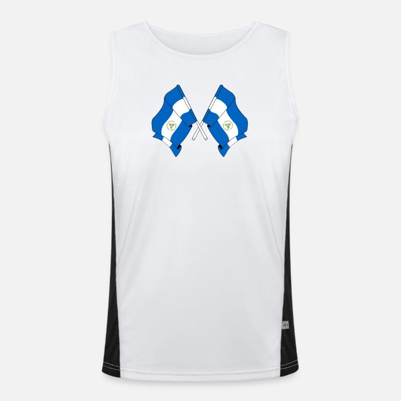 Two flags Nicaragua - Men's Functional Contrast Tank Top  - white/black
