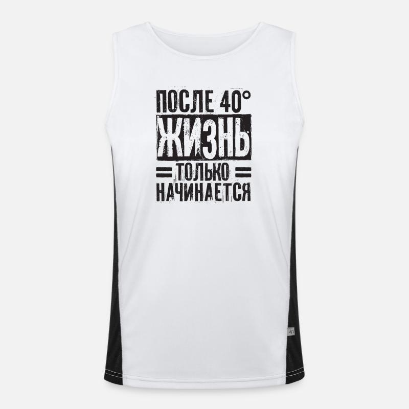 Das Leben beginnt erst nach 40 Spruch auf Funktionelles Kontrast-Tank Top für Männer 
