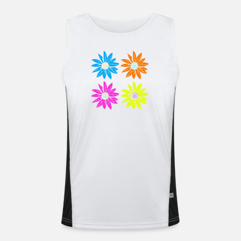 Floral Pop Art Four Colors Men's Functional Contrast Tank Top 