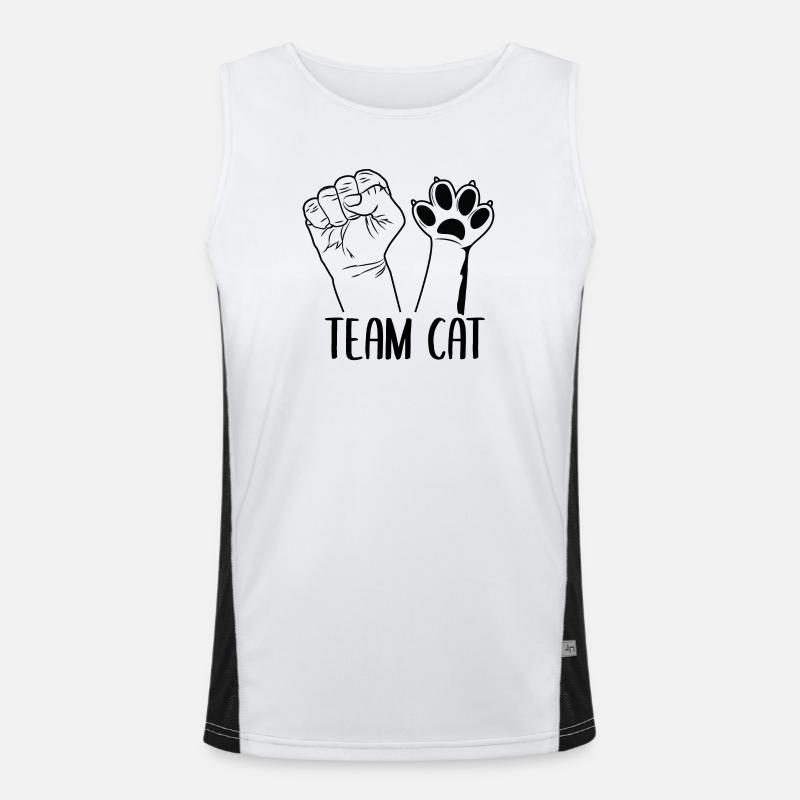 Team Cat Funktionelles Kontrast-Tank Top für Männer 