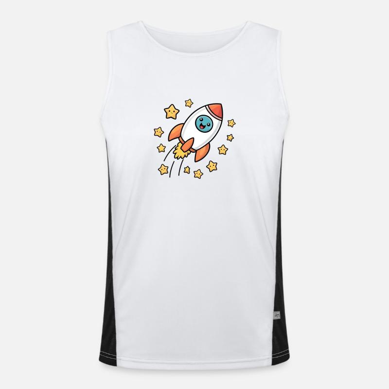 Funny rocket for kids Men's Functional Contrast Tank Top 