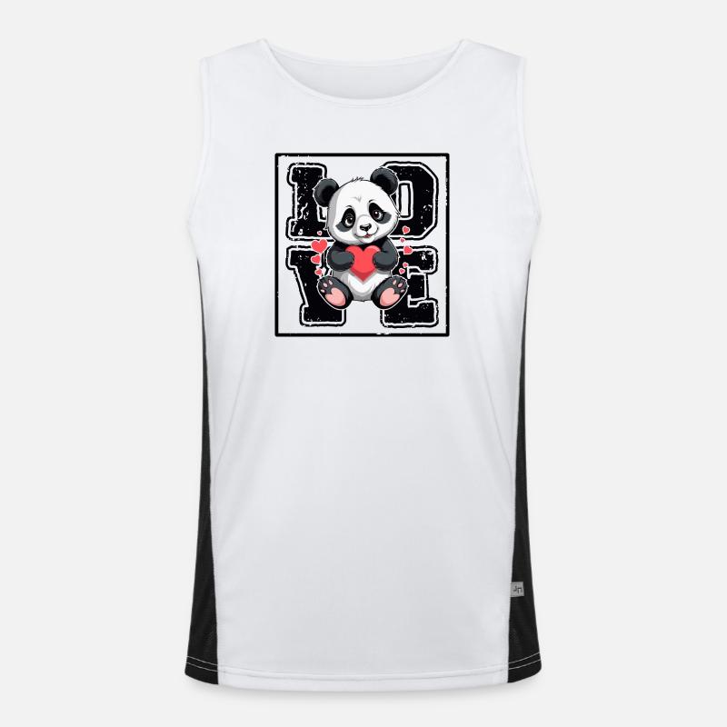 Panda Liebe Funktionelles Kontrast-Tank Top für Männer 