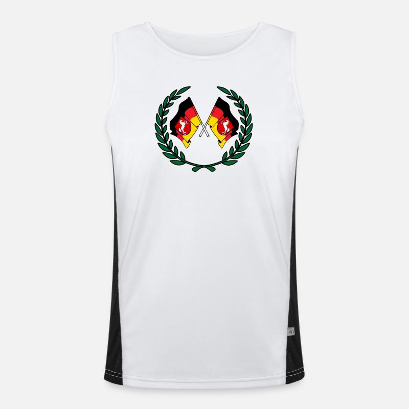 Drapeaux Couronne de laurier de Basse-Saxe Débardeur respirant contrasté Homme 