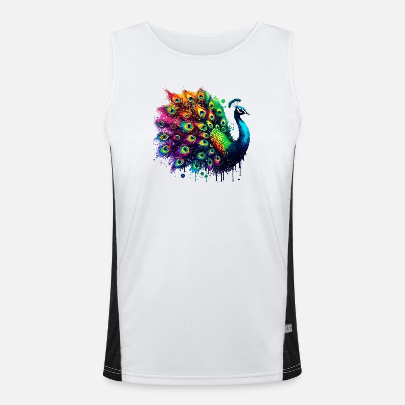 Pfau Funktionelles Kontrast-Tank Top für Männer 