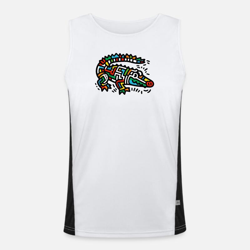 Alligator-Krokodil Funktionelles Kontrast-Tank Top für Männer 
