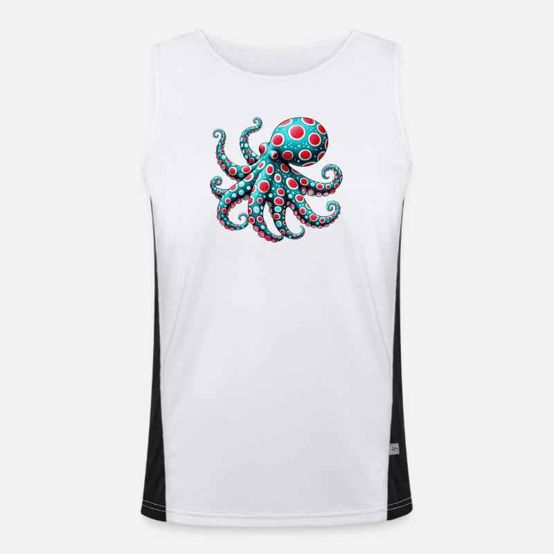 Krake Funktionelles Kontrast-Tank Top für Männer 