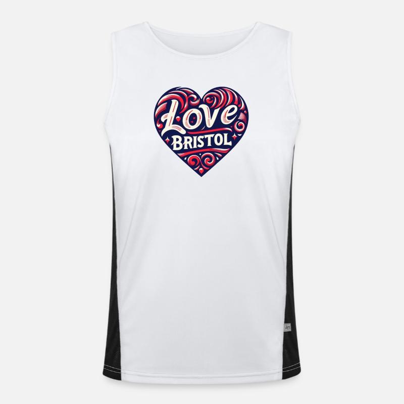 Ich liebe Bristol Funktionelles Kontrast-Tank Top für Männer 