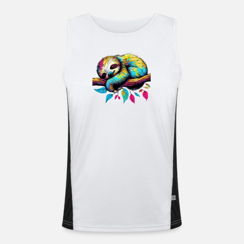 Faultier Funktionelles Kontrast-Tank Top für Männer 