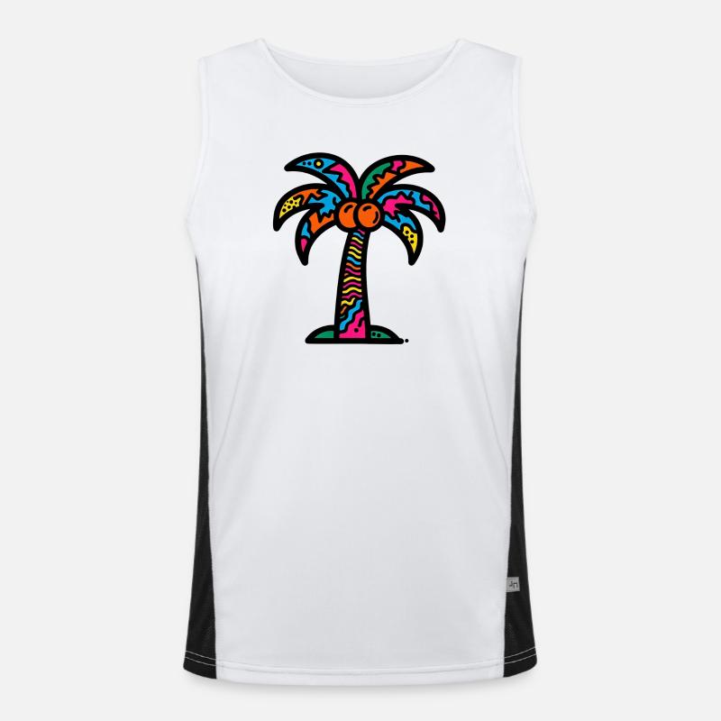 Palm Tree Men's Functional Contrast Tank Top 