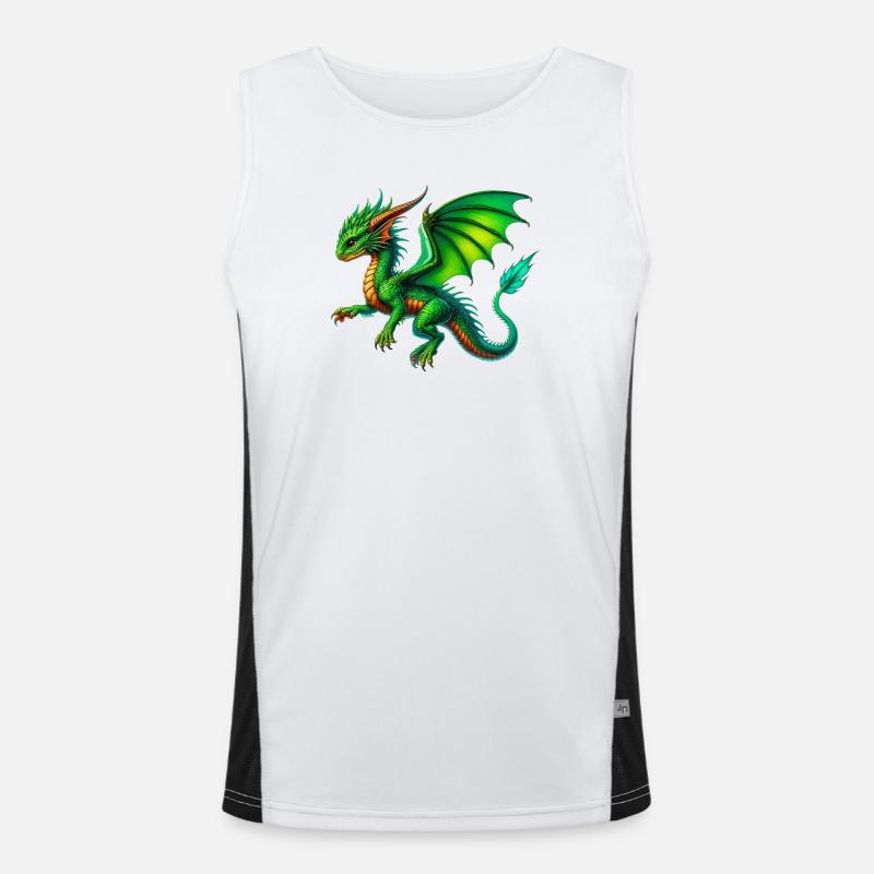 Dragon - Men's Functional Contrast Tank Top - white/black