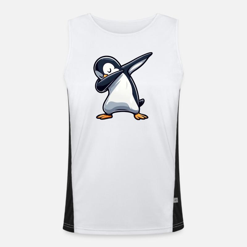 Pingouin cool Dabbing Danse Plaisir détendu Débardeur respirant contrasté Homme 