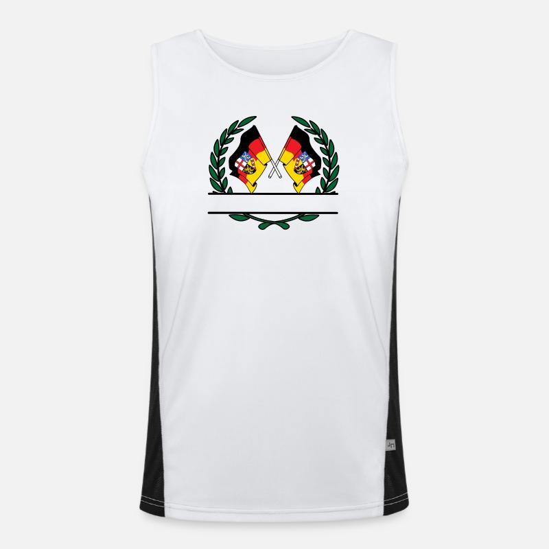 Drapeaux de la Sarre couronne de laurier bannière Débardeur respirant contrasté Homme 
