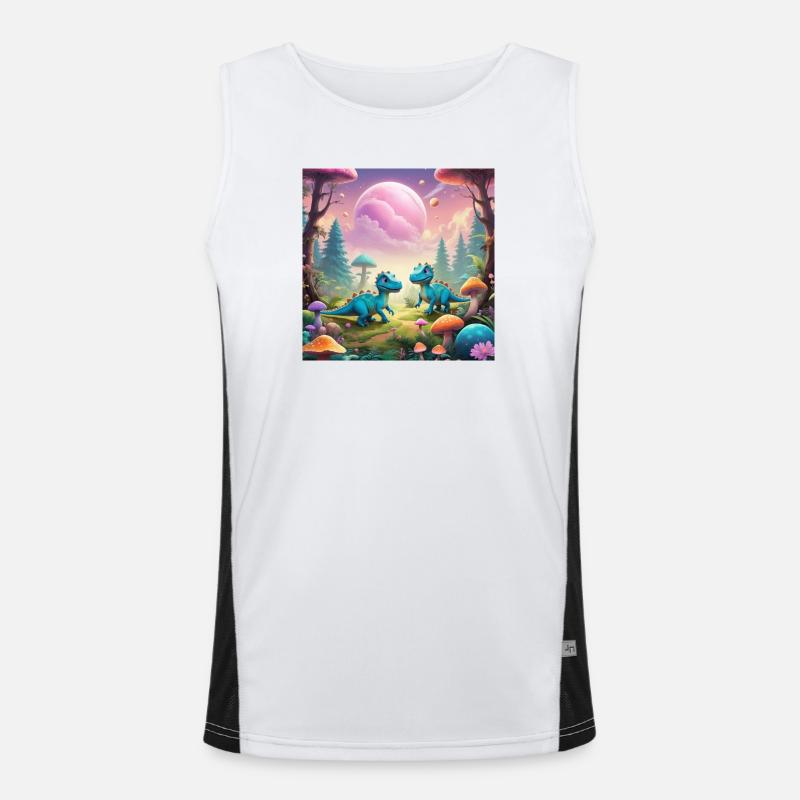 Dinosaurier Funktionelles Kontrast-Tank Top für Männer 