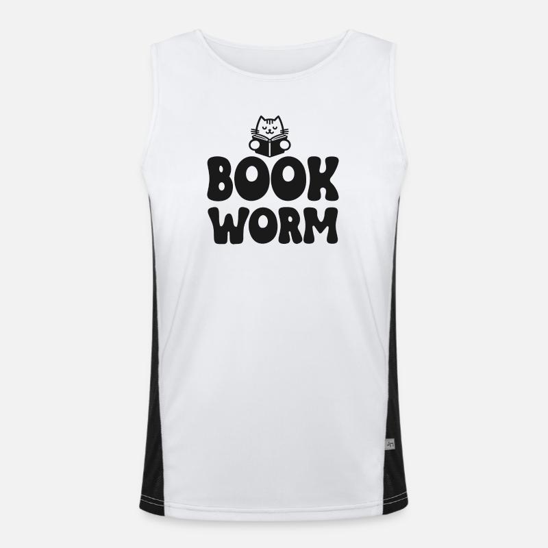 Bücher Lesen Bücherwurm Funktionelles Kontrast-Tank Top für Männer 
