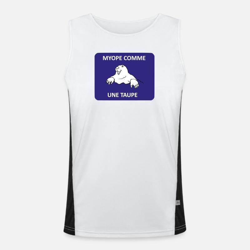 Short-sighted as a mole - Men's Functional Contrast Tank Top  - white/black