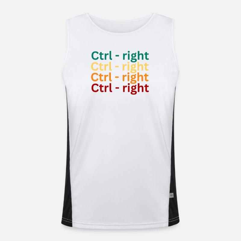 Keyboard Shortcut Pattern Design - Men's Functional Contrast Tank Top  - white/black