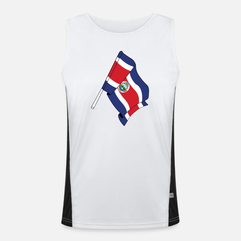 Drapeau du Costa Rica Débardeur respirant contrasté Homme 
