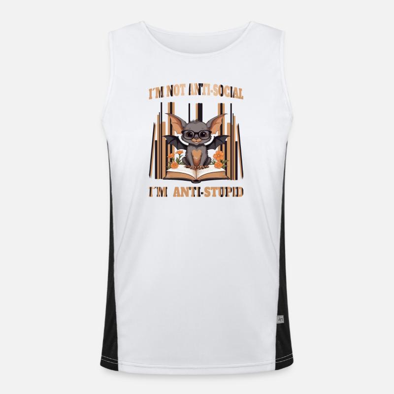 Cute Clever Bat Men's Functional Contrast Tank Top 