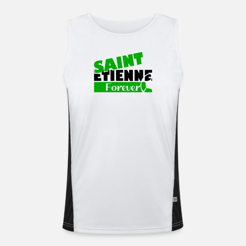 Saint Etienne Forever Bold Logo Tee Débardeur respirant contrasté Homme 